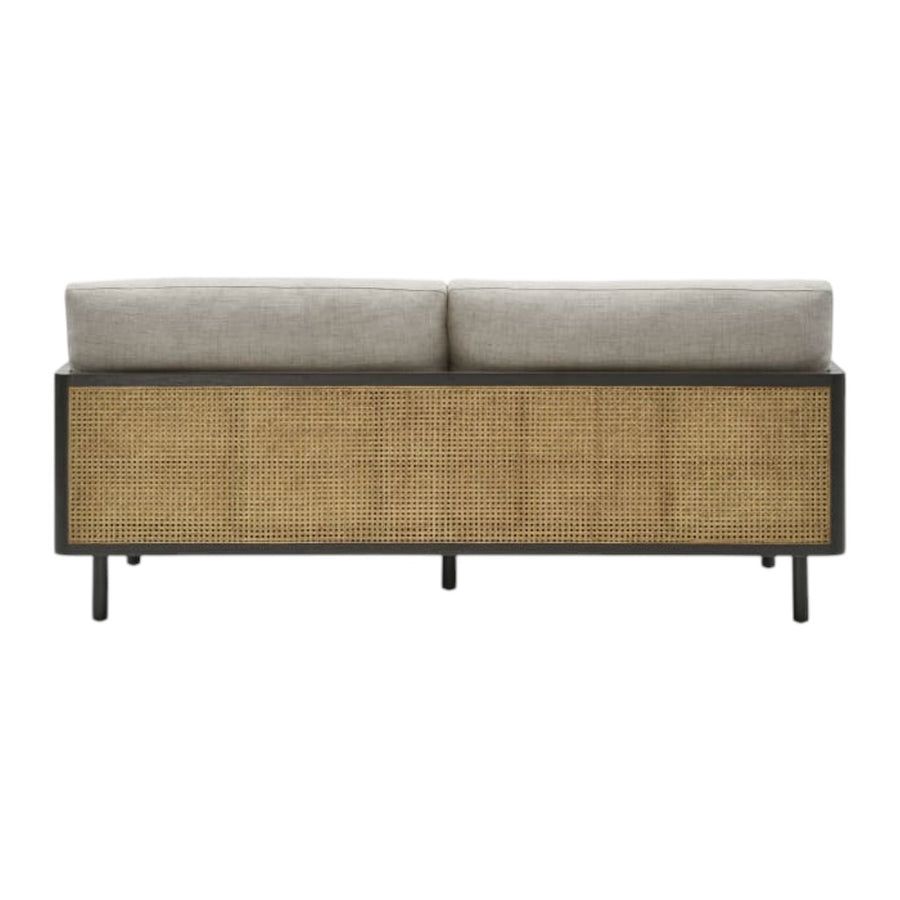 CP SOLID TEAK WOOD & RATTAN 3 SEATER SOFA