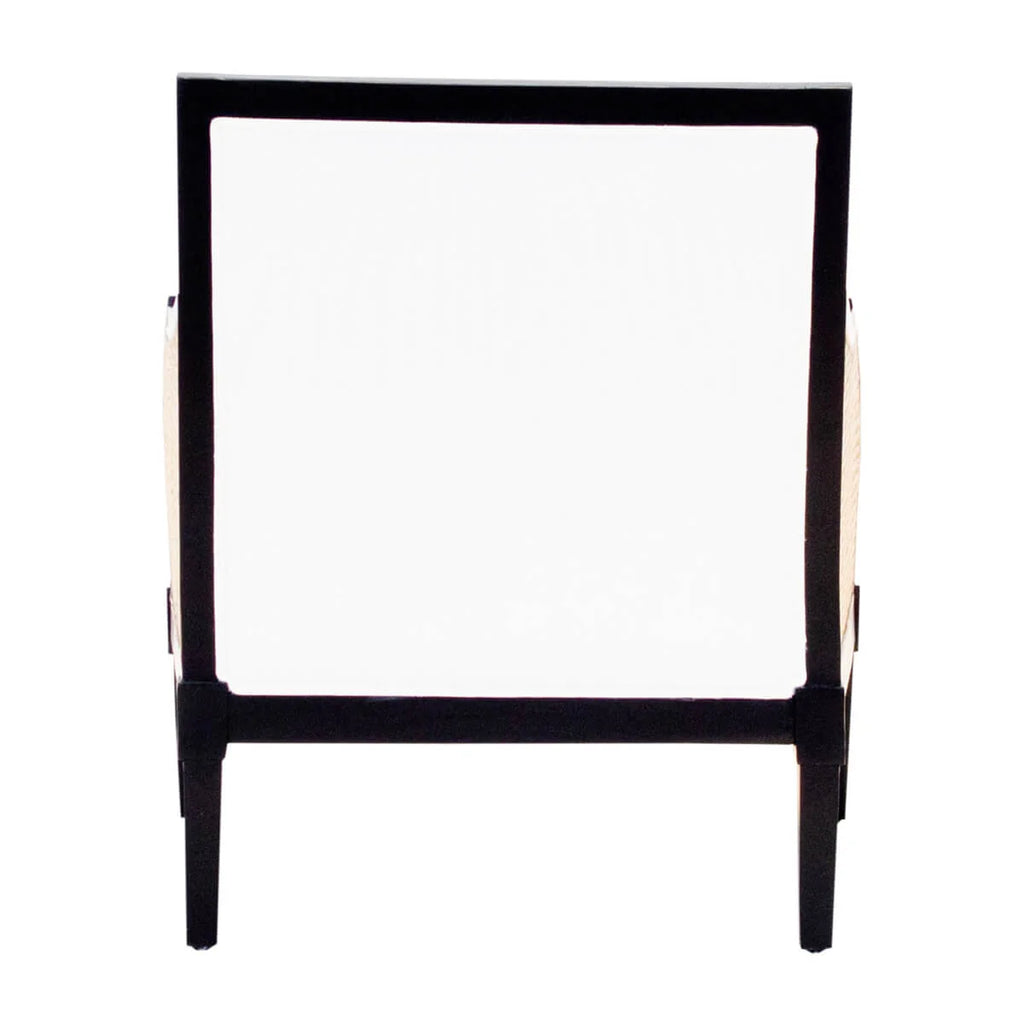 Abby Mango Wood Upholstered Cane Arm Sofa Chair