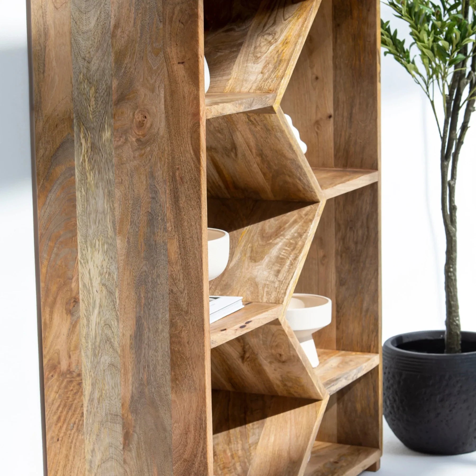 Unique Wooden Display Shelves Unit