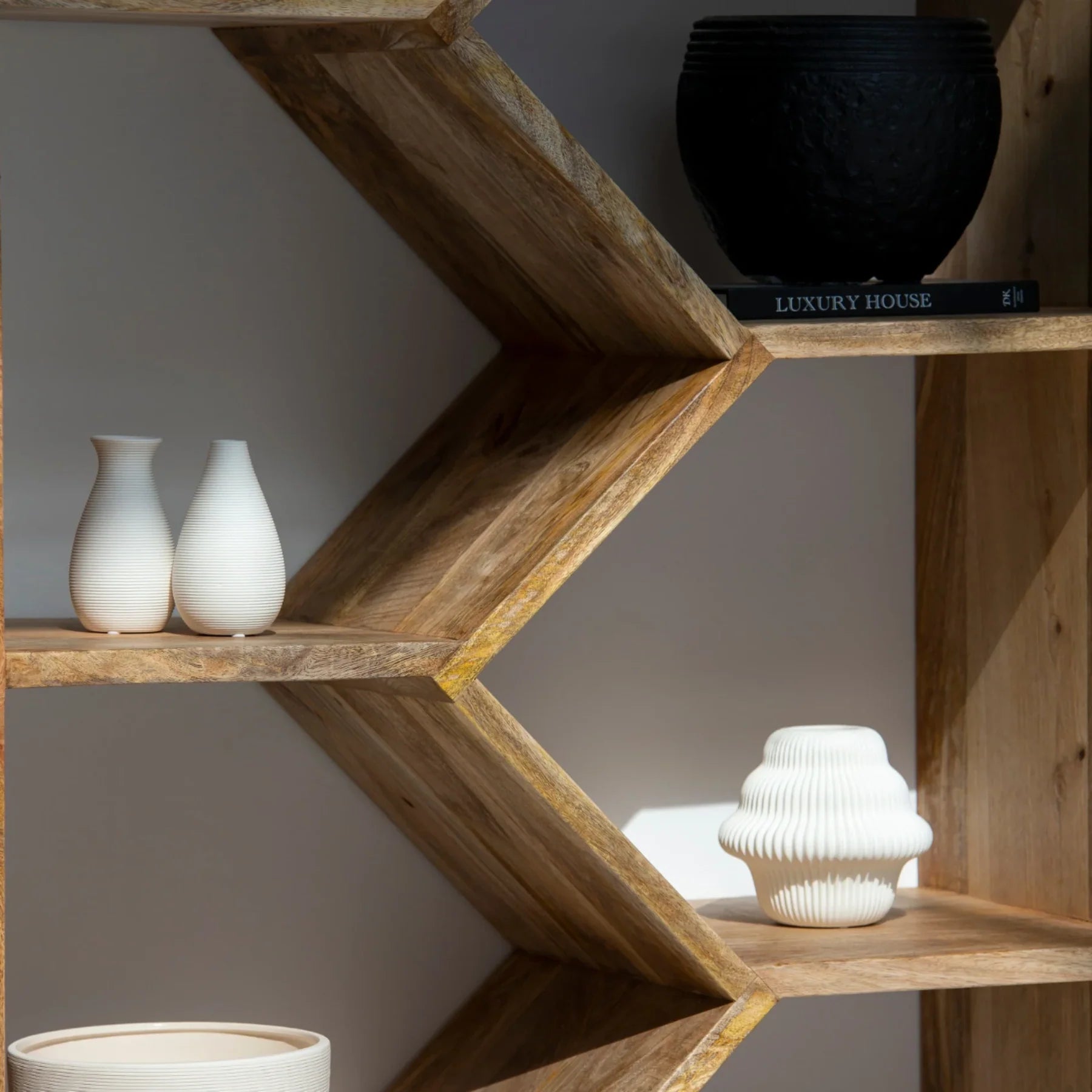 Unique Wooden Display Shelves Unit
