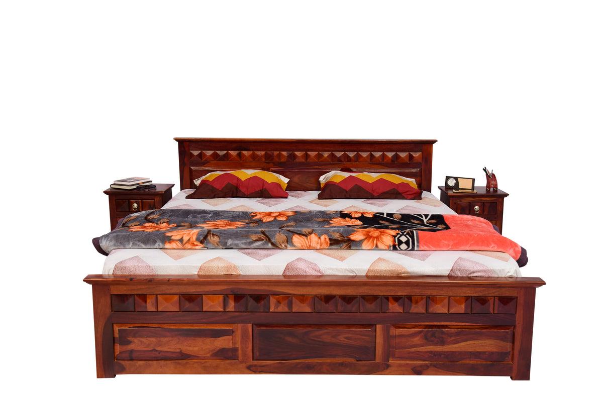 WOODEN KING SIZE BED WITHOUT STORAGE FOR BEDROOM