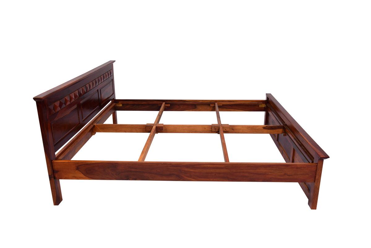WOODEN KING SIZE BED WITHOUT STORAGE FOR BEDROOM