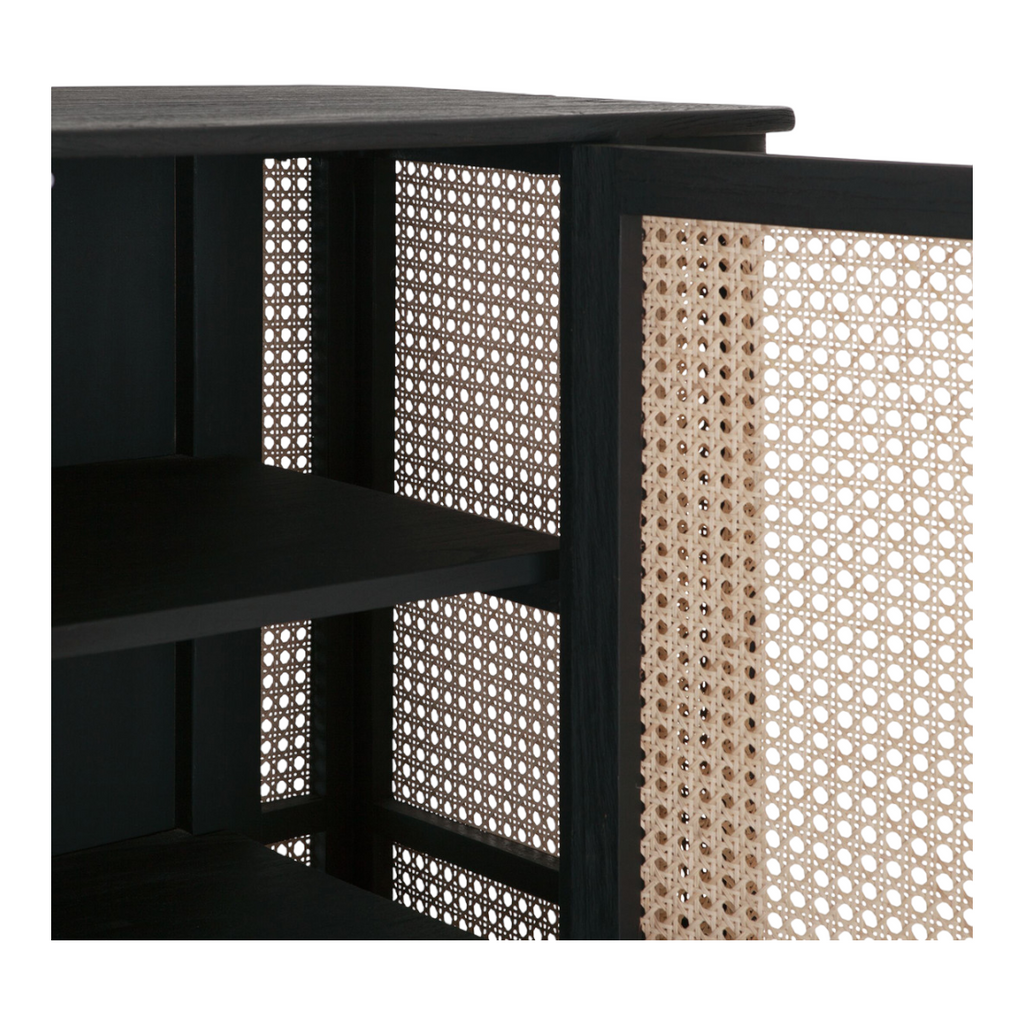 Jenae Mango Wood & Rattan Sideboard Black